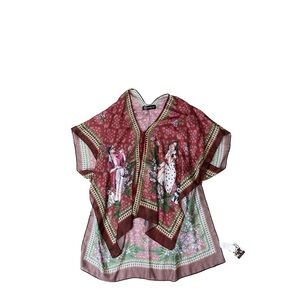 Nicole Lee Burgundy Floral Sheer Poncho